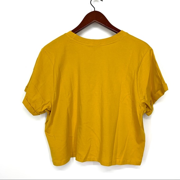 Peace Love Unity & Respect Mustard Yellow Hippie Cropped Tee New Nwt Size Large - Picture 3 of 11